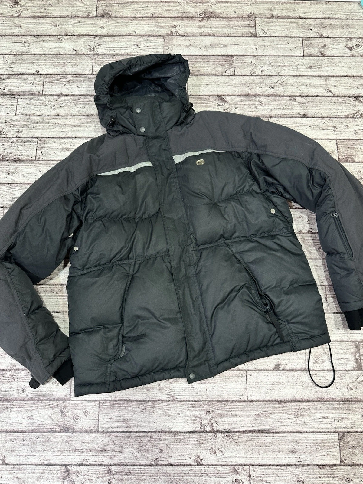 Vintage Nike Down Puffer Black Grey Size L Mens
