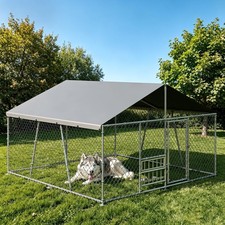 10x10x5.9 FT Large Dog Kennel with Roof  Door ,Outdoor Heavy Duty Dog Enclosure