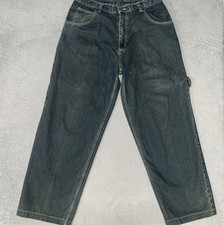 VTG Akademiks Carpenter Jeans Men 34 32x31 Blue Denim Hammer Loop Distress Y2K