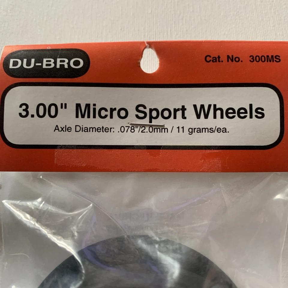Du-Bro 3.0” Micro Sport Wheels (2.0mm) 300MS NEW - Image 2 of 3