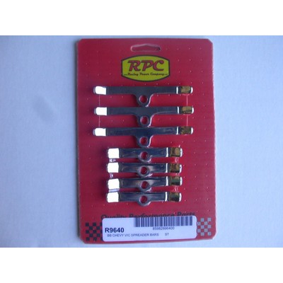RPC Engine Valve Cover Hold Down Tab Set R9640; Chrome for 396-454 BBC, 7pcs