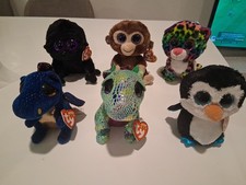 Lot of 6 Ty Beanie Boos Plush Set NWT George Cinder Saffire Waddles Dotty...