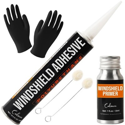 Calvana Urethane Windshield Adhesive 310ml, Adhesive1pk+Primer1pk, Black 