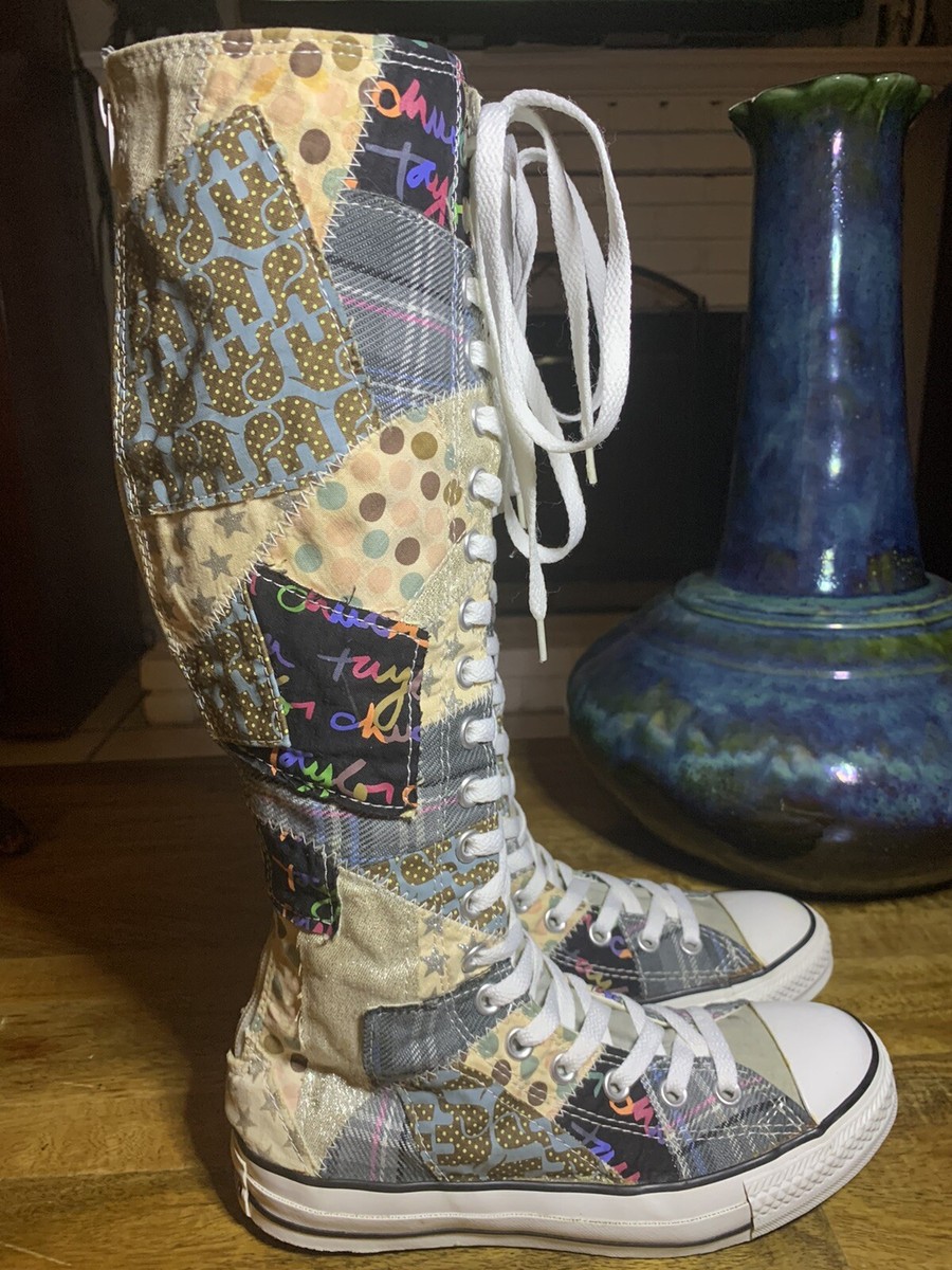 Size 7 Converse Chuck Taylor Knee Hi Patchwork Vintage | eBay Size 7 Converse Chuck Taylor Knee Hi Patchwork Vintage | eBay