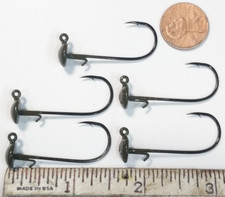 5pc-Ned Style Jig Head, Green Pumpkin ,Baitkeeper,Owner 5313 - 2/0 Hook,1/16.oz