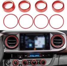 4Pcs A/C Vent Ring Outer Black Trim Ring Covers Fits for Toyota Tacoma 2016-2022