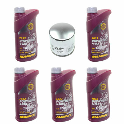 Motoröl Set 15W50 Ölfilter HF163 5 Liter für BMW K 1100 LT R 1150 RT 1200 850 C