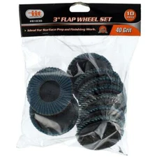 10pc 3" 40 Grit Flap Wheels Surface Prep Finishing Work Tools 81030