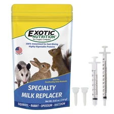 Baby Squirrel Nursing Set (BASIC) - Milk Replacer, Feeding Syringes, Glove