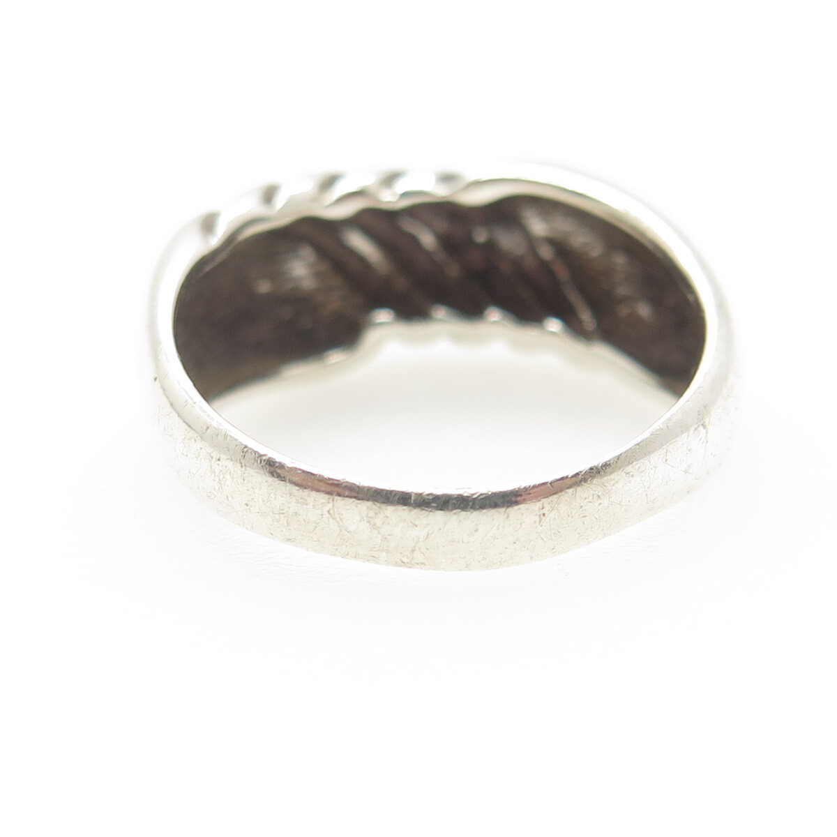 ◆VINTAGE HOLLYWOOD◆ 925 Silver Twist Rope Ring VH2435RI006 925 Sterling Silver Vintage Modernist Twisted Rope Ring Size