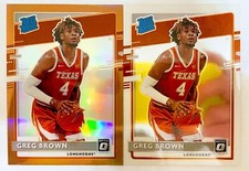 2021-22 Panini Chronicles Draft Greg Brown Optic Rated Rookie RC Bronze + Base