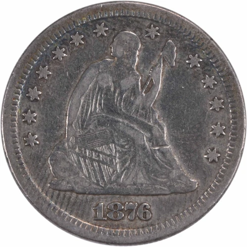 1876-CC Liberty Seated Quarter EF Uncertified #206