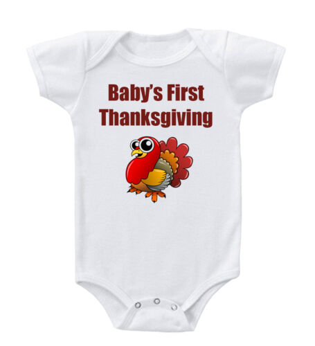 Baby's First Thanksgiving Cotton Baby Bodysuit One Piece - Picture 8 of 16