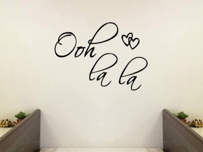 OOH LA LA Paris France Hearts Love Quote Vinyl Wall Decal Decor Art Sticker
