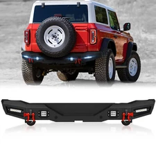 W/ Sensor Holes Rear Bumper For 2021-2024 Ford Bronco (Not For Sport or Raptor)