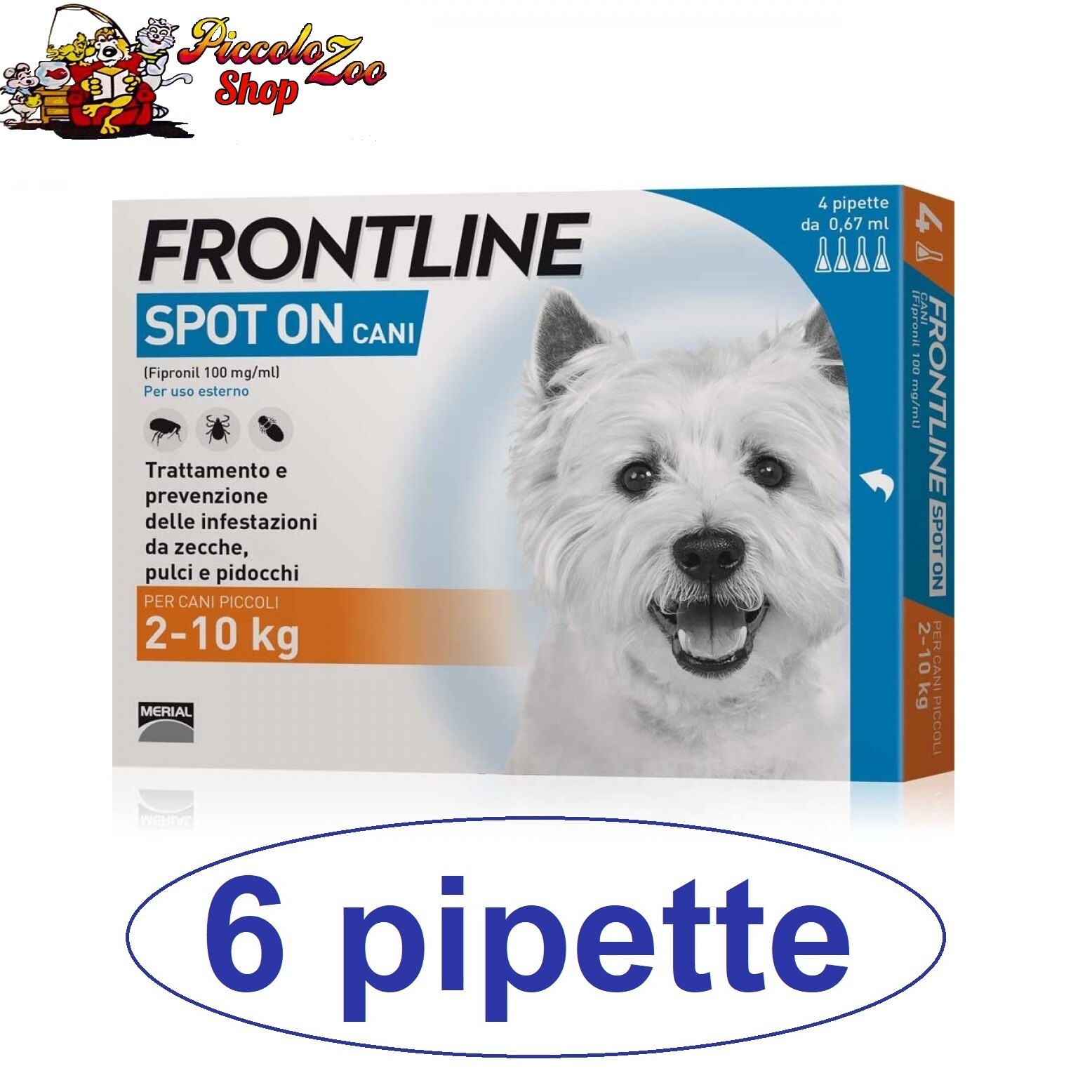 Frontline Spot On Cani 2-10kg 6 Pipette: Miglior Prezzo Antiparassitario