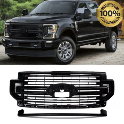 For 2020-2022 Ford Super Duty F-250 F350 F-450 LIMITED Front Grille Gloss Black