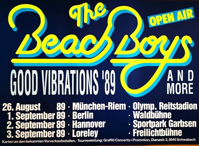 THE BEACH BOYS 1989 TOUR - orig. Concert Poster - Konzert Plakat - DIN A1 - YY