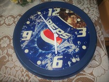 PEPSI COLA CLOCK ROUND PLASTIC BATTERY POWERED LARGE 18 1/2" DIAMETER - WORKS