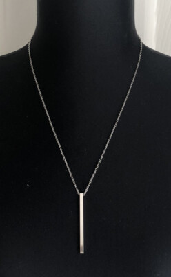 Nico New York Silver Bar Pendant & Silver Tone Chain