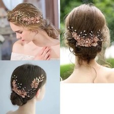 Flower Wedding Hair Pins Comb Bridal Clips Crystal Pearl Bridesmaid Accessories