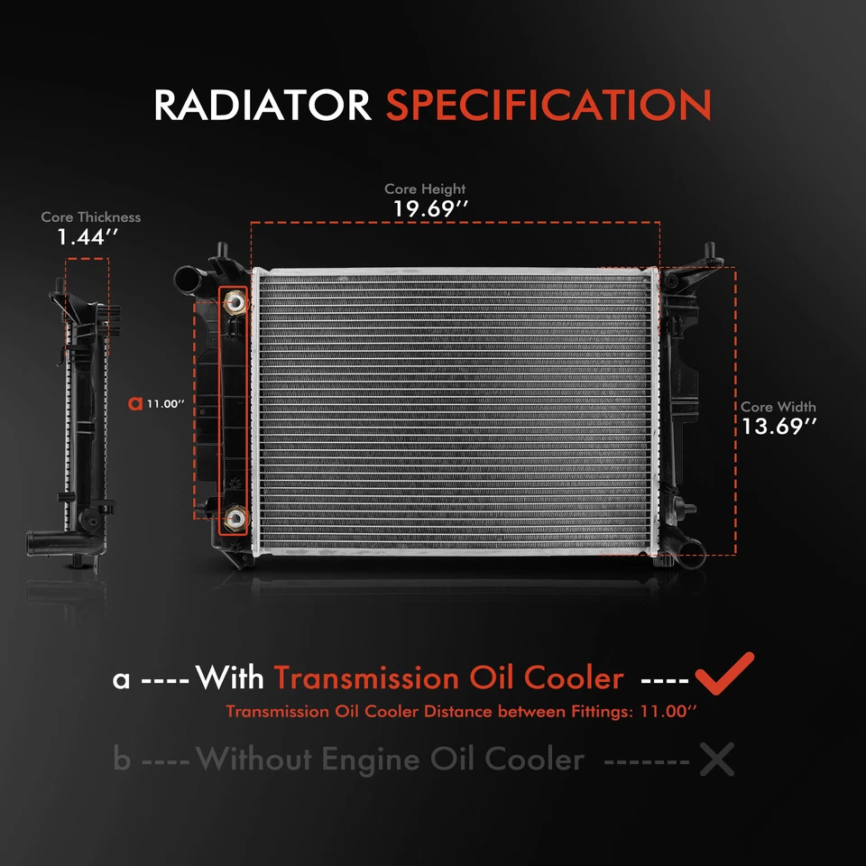 Radiador con enfriador de aceite de transmisión para Saab 9-3 1999-2002 900 1991-1998 automático Foto 2 de 4