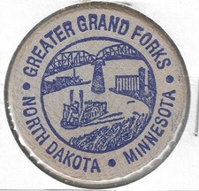 1987, Forks Coin Club 28th Show, Grand Forks, North Dakota,, Wooden Nickel