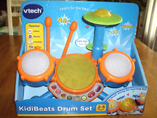 NEW VTech KidiBeats Drum Set Sounds Music Teaches Letters Phonics Memory