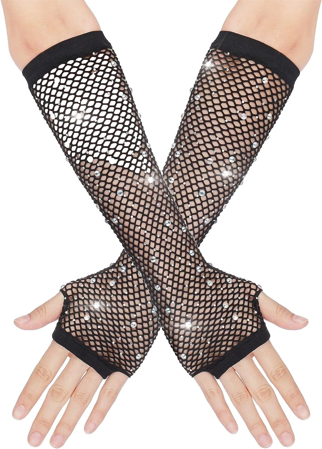 Guantes y mitones Sin Dedos de Cuero Negro para Mujeres