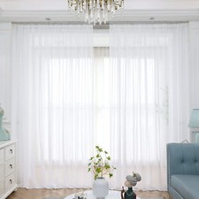 1/2x Panels Sheer Tulle Voile Lace Window Curtain Drapes Living Room Rod Pocket