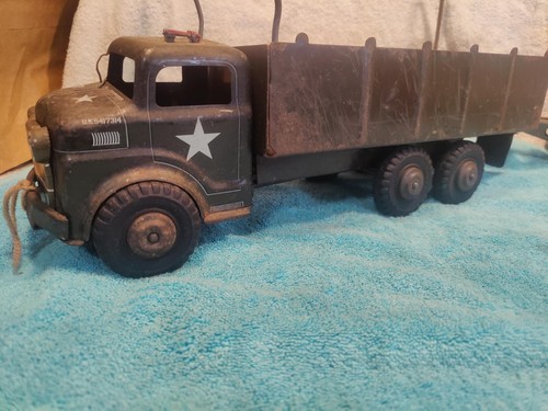 Vintage 1950s Marx Lumar US Army Transport Truck W/Buddy L Cannon - Picture 7 of 11
