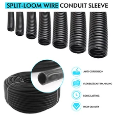 Split Cable Sleeves Wire Loom Split Tubing Auto Wire Conduit Flexible Cover Lot