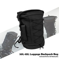 Motorcycle Sissy Bar Bag Travel Luggage Expandable 85L For Harley Chopper Honda