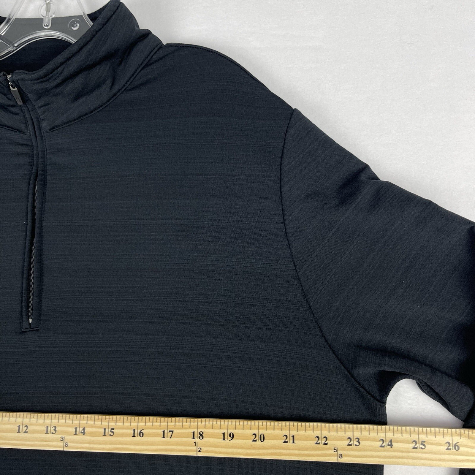 Criquet Feather Performance Pullover 1/4 Zip Mens XL Black Golf Heather Stretch