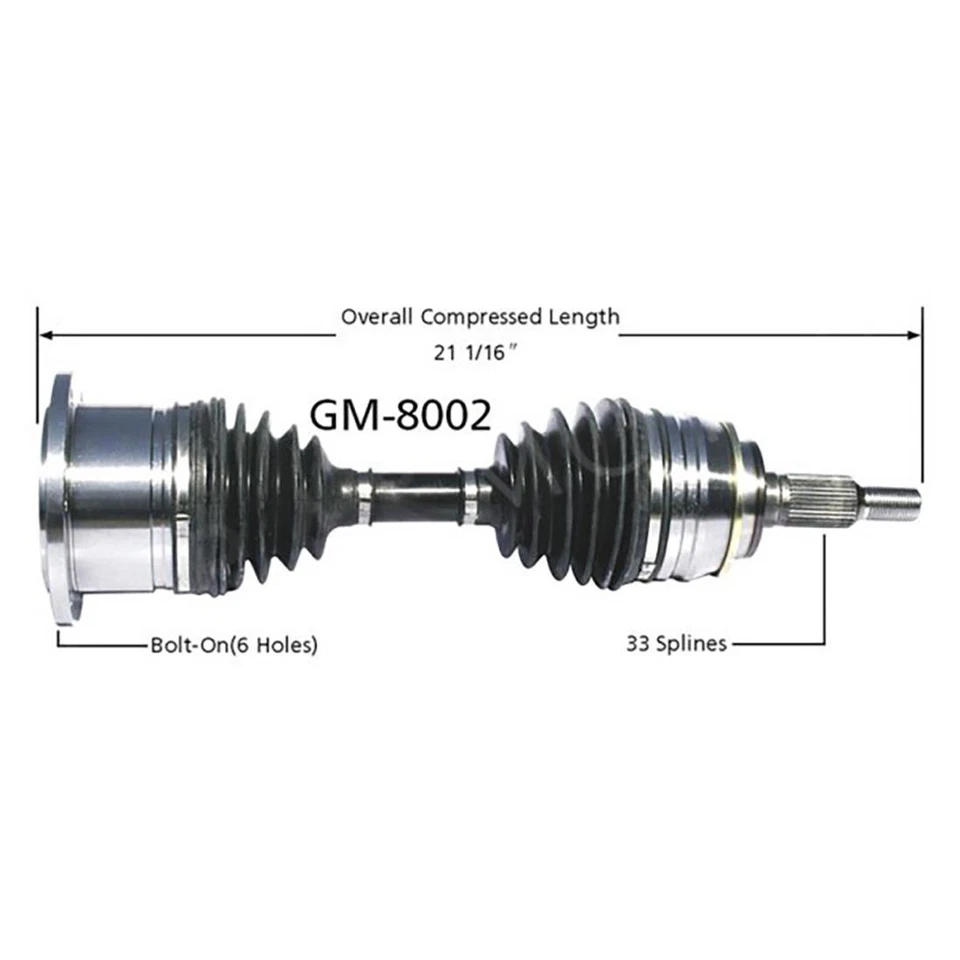Eje delantero Surtrack CV eje junta CV para GMC K2500 1988-1998 8600 lb. PBV 4x4 Foto 4 de 4