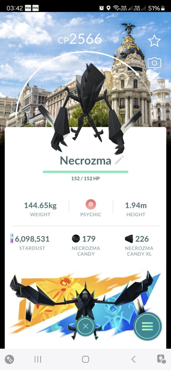 Necrozma ( Go Fest Madrid BG ) Pokémon Trading Go | eBay