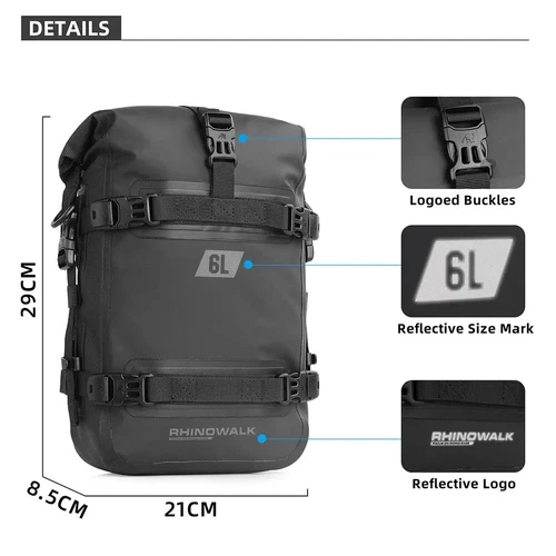 2x Motorcycle Frame Crash Bar Bag Waterproof Tank Pannier Saddlebag Luggage Bag - Picture 3 of 10