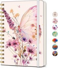 Lined Spiral Journal Notebook for Women, A5 Cute Hardcover Spiral Journals for W