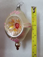 Vtg Christmas Ornament Mercury Glass 6 Indent Reflectors 4 3/4". See Photos