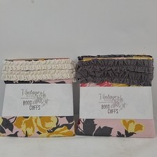 Boot Cuffs Vintage Rose Wraps - Lot Of 2 - Made In USA