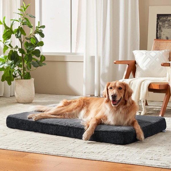 Hundebett OrthopäDisch XL Waschbar Flauschig Rutschfest 104X69X9,5Cm FüR GroßE-image