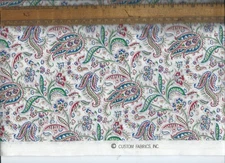 1 + 1/2 yards CUSTOM FABRICS red green blue Paisley floral sew cotton Cloth 60"w