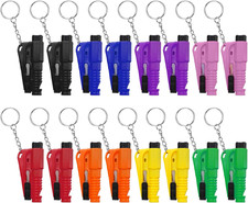 16 Pcs Car Escape Tools with Seatbelt Cutter Wimdow Breaker Whistle Keychain 3 i