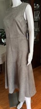 Ann Taylor Dress Size 8 Tall Gray Faux Suede Midi Classic Sleeveless NWT