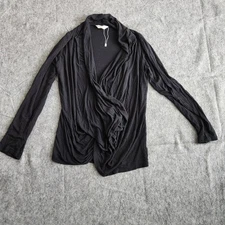 Kindred Bravely Nursing Maternity Shirt Women's M/L Black Wrap Top Knit Soft New