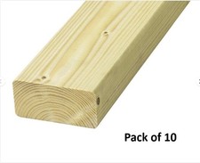 4 x 2 C16 Treated Kiln Dried Timber - 47 x 100 x 2400mm Pack of 10