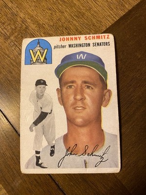 1954  topps baseball. Johnny Schmitz Card #33 G/VG