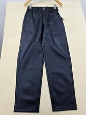 Pantaloni larghi Reiko Rome nero lucido donna M elastico in vita con coulisse