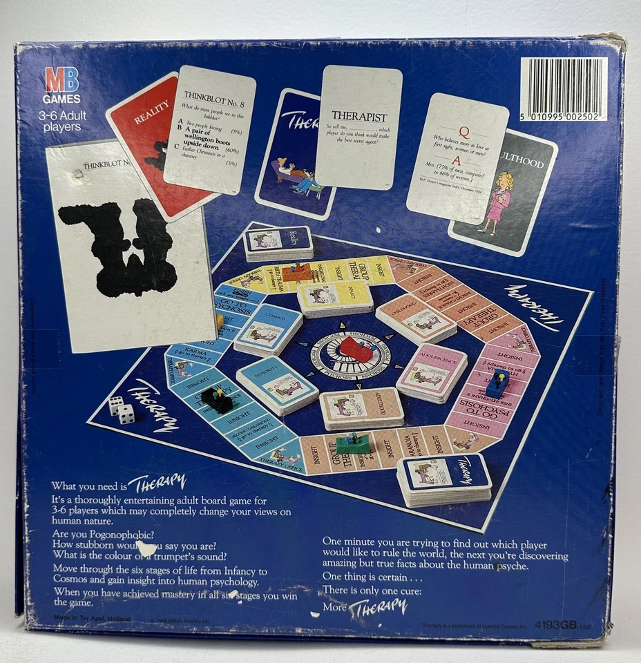 "THERAPY" THE GAME (1988) INTRIGUING ADULT BOARD GAME FOR 3-6 PLAYERS - MB GAMES - Image 2 of 4