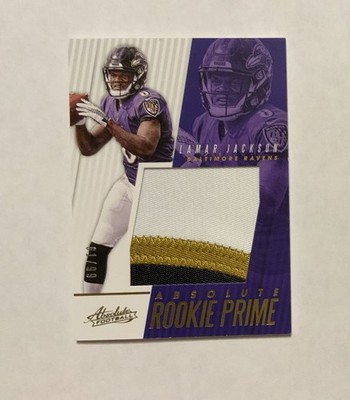 2018 Panini Absolute Rookie Lamar Jackson Prime Jersey Patch 61/99 RC 🔥🔥